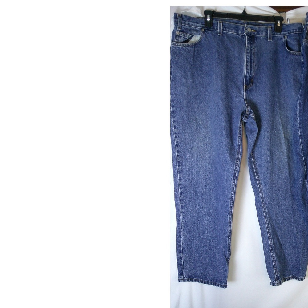 Faded Glory Straight Leg Blue Denim Jeans‎ 44x30 Distressed